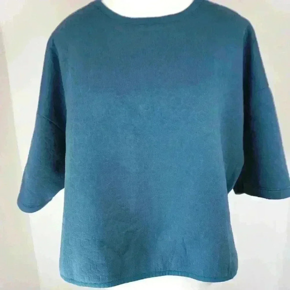 Mondetta Hexagon Patterned High-Low Athleisure Top Sweatshirt, Size L - Picture 1 of 13